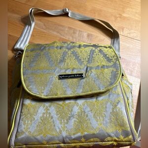 Petunia Pickle Bottom Yellow/Gray Print Diaper Bag Backpack
